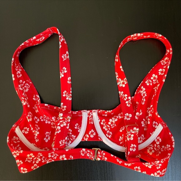 Kulani Kinis Red & Aloha Punch White Floral Bikini Matching Set - Picture 8 of 13
